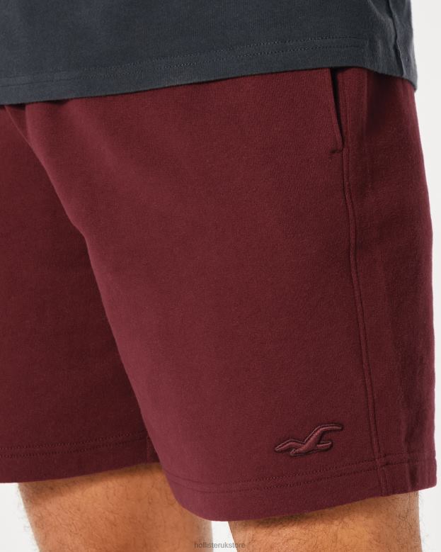 Bottoms Hollister Men Fleece Icon Shorts 7\\ 488201362 Burgundy